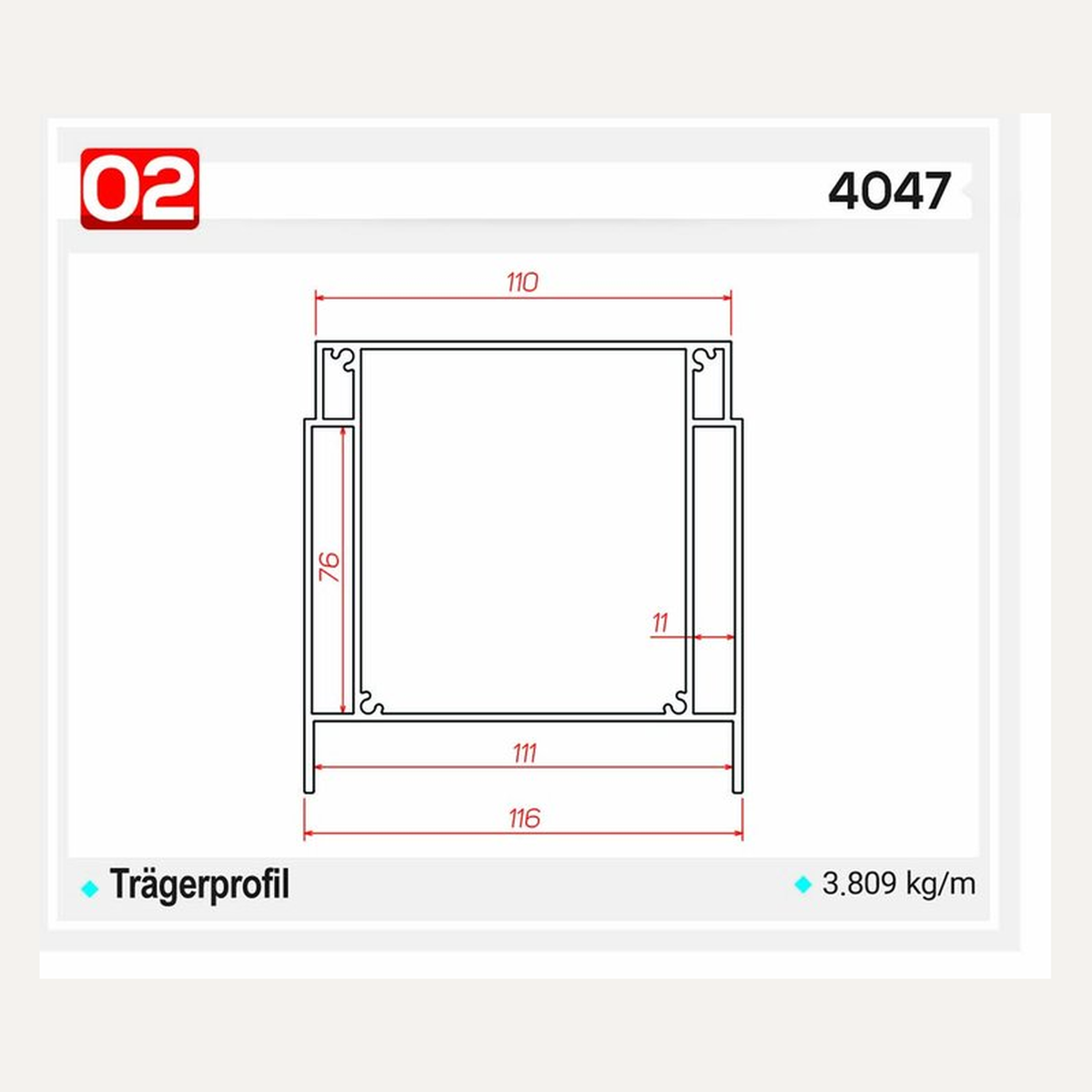 4047 — Querschnitt und Maße