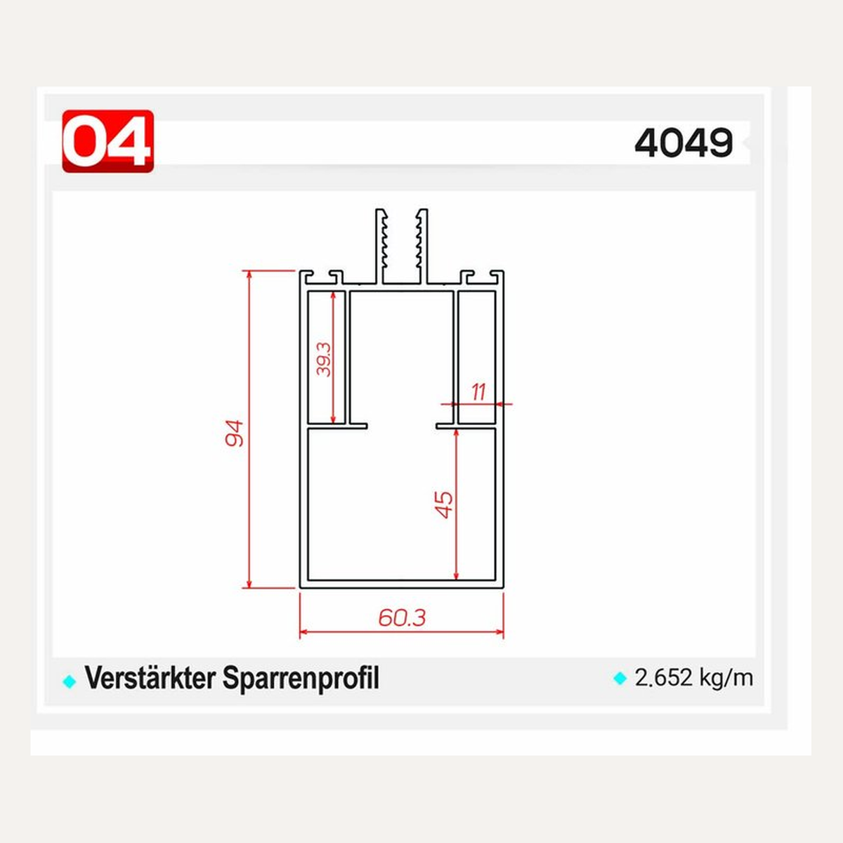 4049 — Querschnitt / Zeichnung