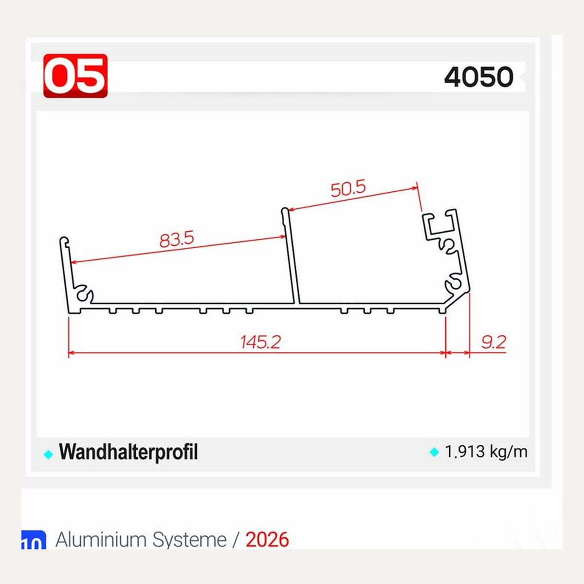 4050 — Querschnitt und Maße