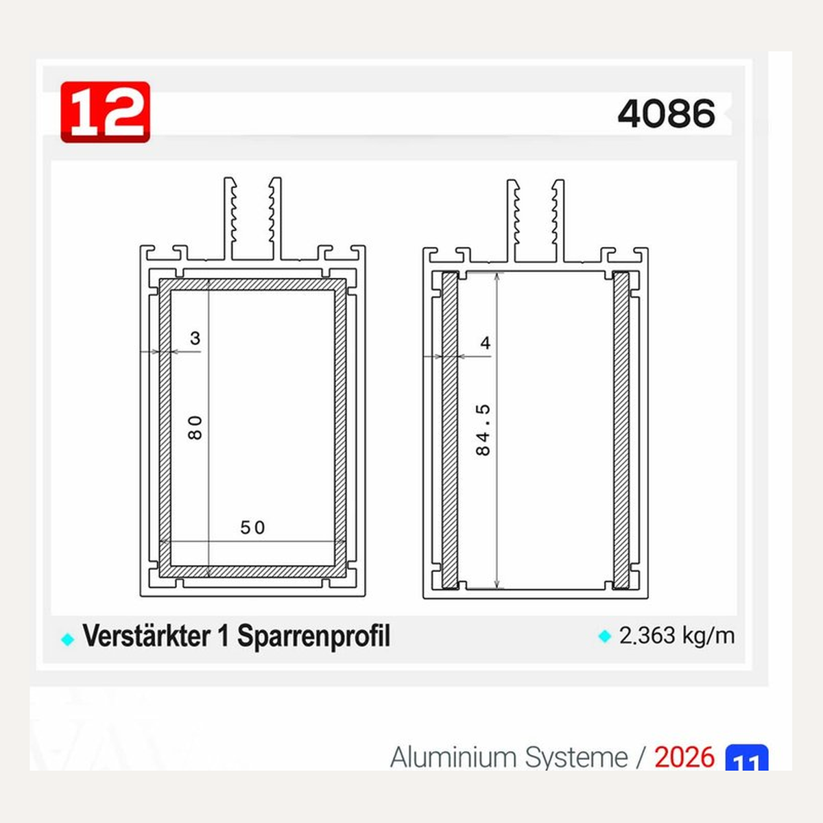 4086 — Querschnitt und Maße
