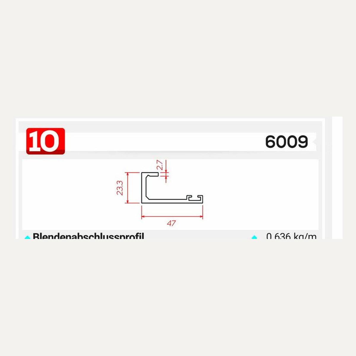 6009 — Querschnitt / Zeichnung